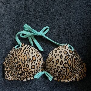 Leopard print push up bathing suit top